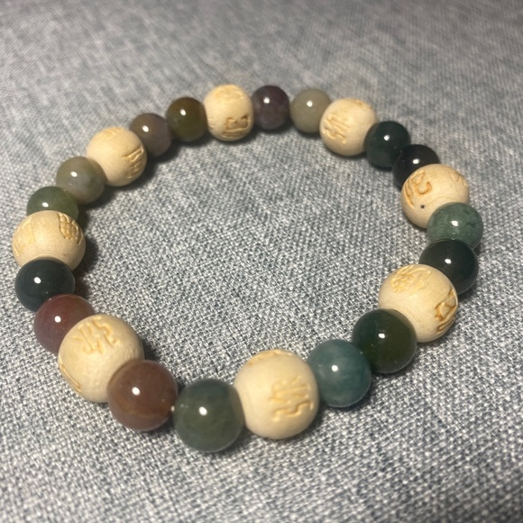 Karmalogy Bracelet Lucky Karma Beads Carnelian Empowerment & Wisdom - Picture 1 of 8